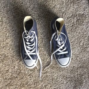 Navy blue converse high tops